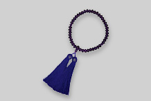 念珠（数珠）天然石　片手　紫水晶　みかん玉　6×9　正頭房（紫）