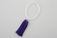 念珠（数珠）女性用　片手水晶切子　正絹頭房（紫）
