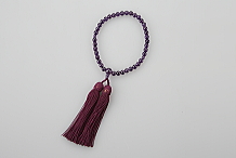 念珠（数珠）女性用　片手紫水晶　正絹頭房（古代紫）
