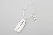 念珠（数珠）女性用　片手水晶紫水晶入　正絹古都房（白）